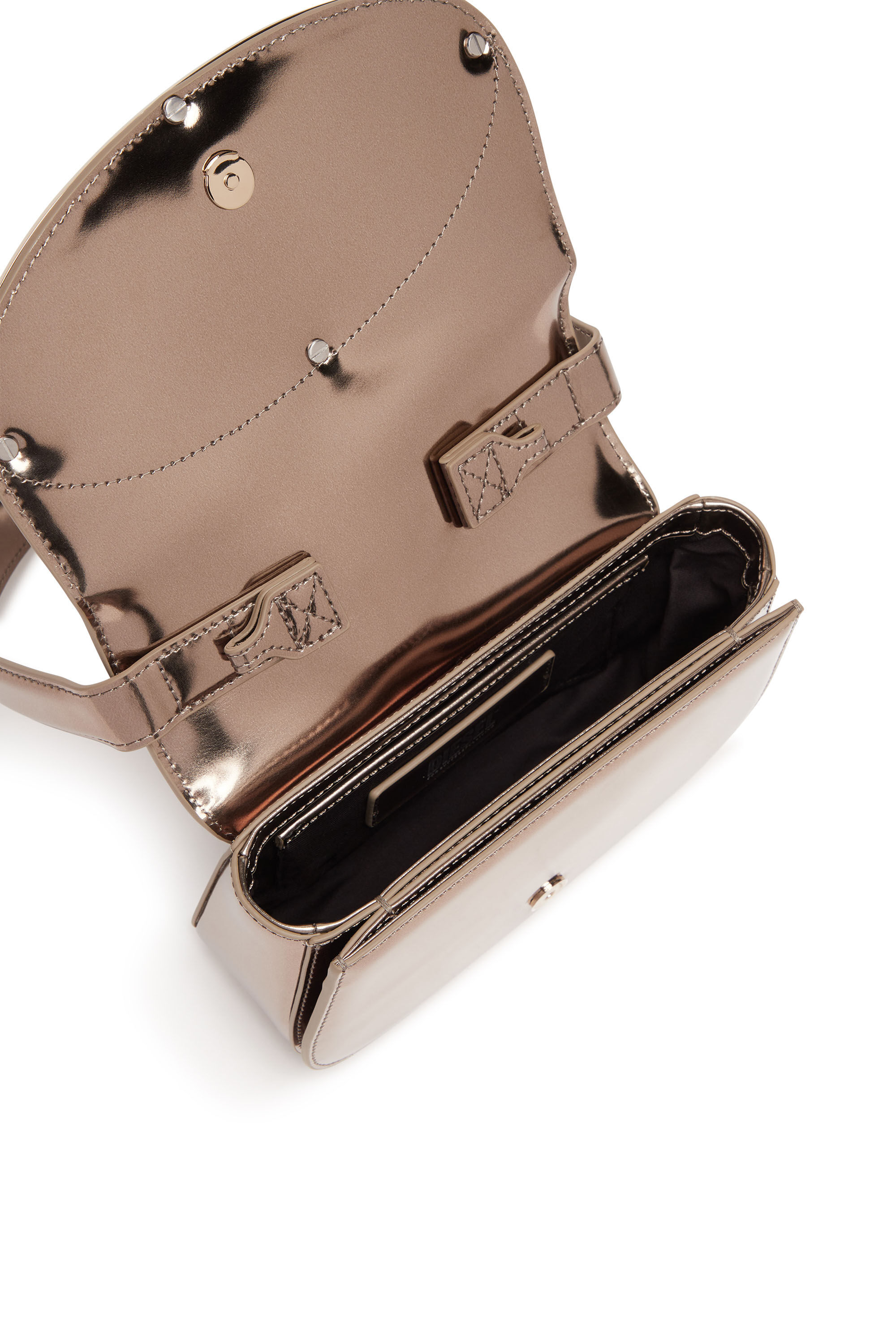 Diesel - 1DR, 1DR-Bolso icónico de hombro redondo de cuero espejado Mujer in Marrón - 5