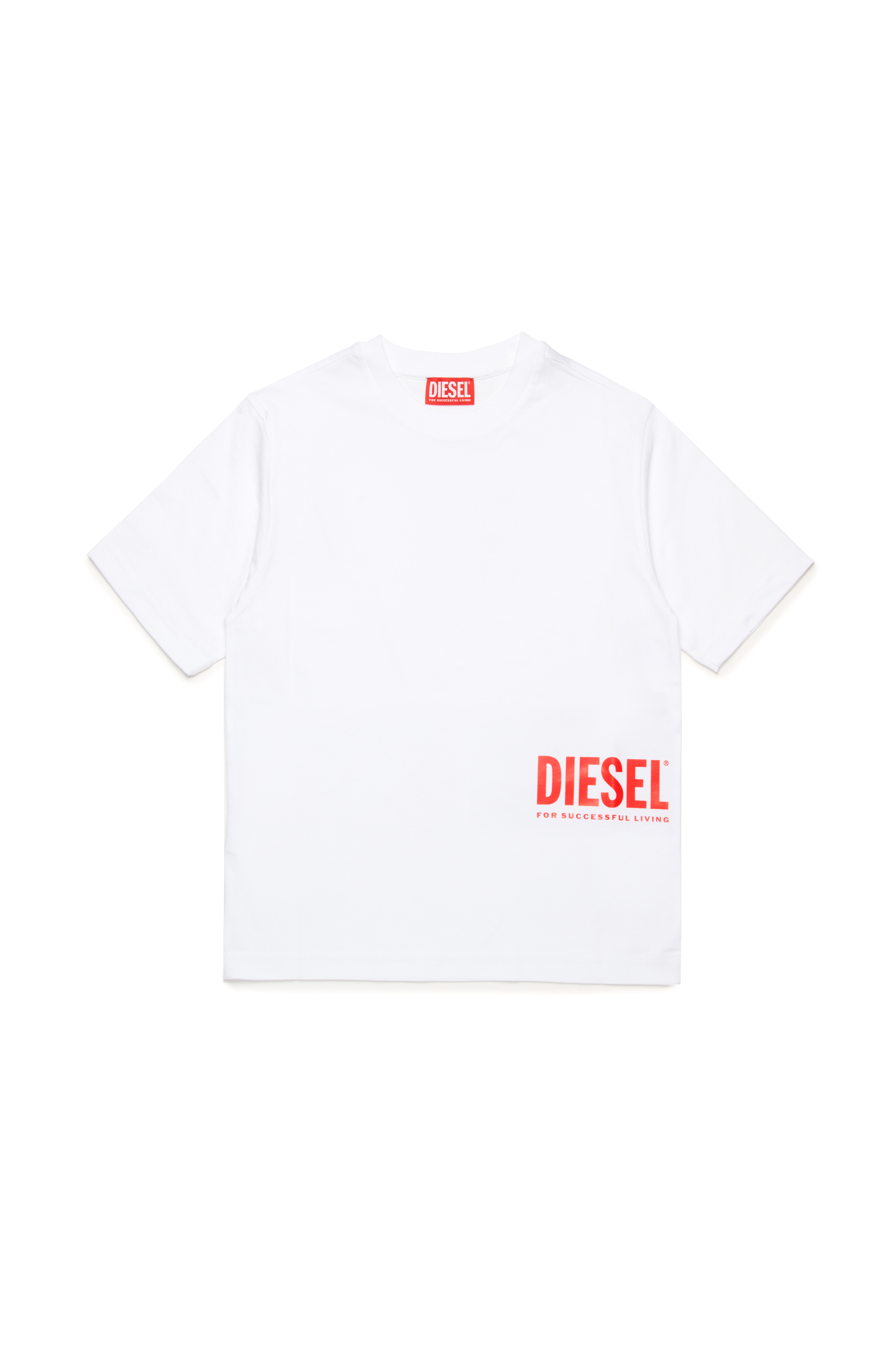 Diesel - MTFIND OVER, Camiseta con logotipo Biscotto Hombre in Blanco - 1