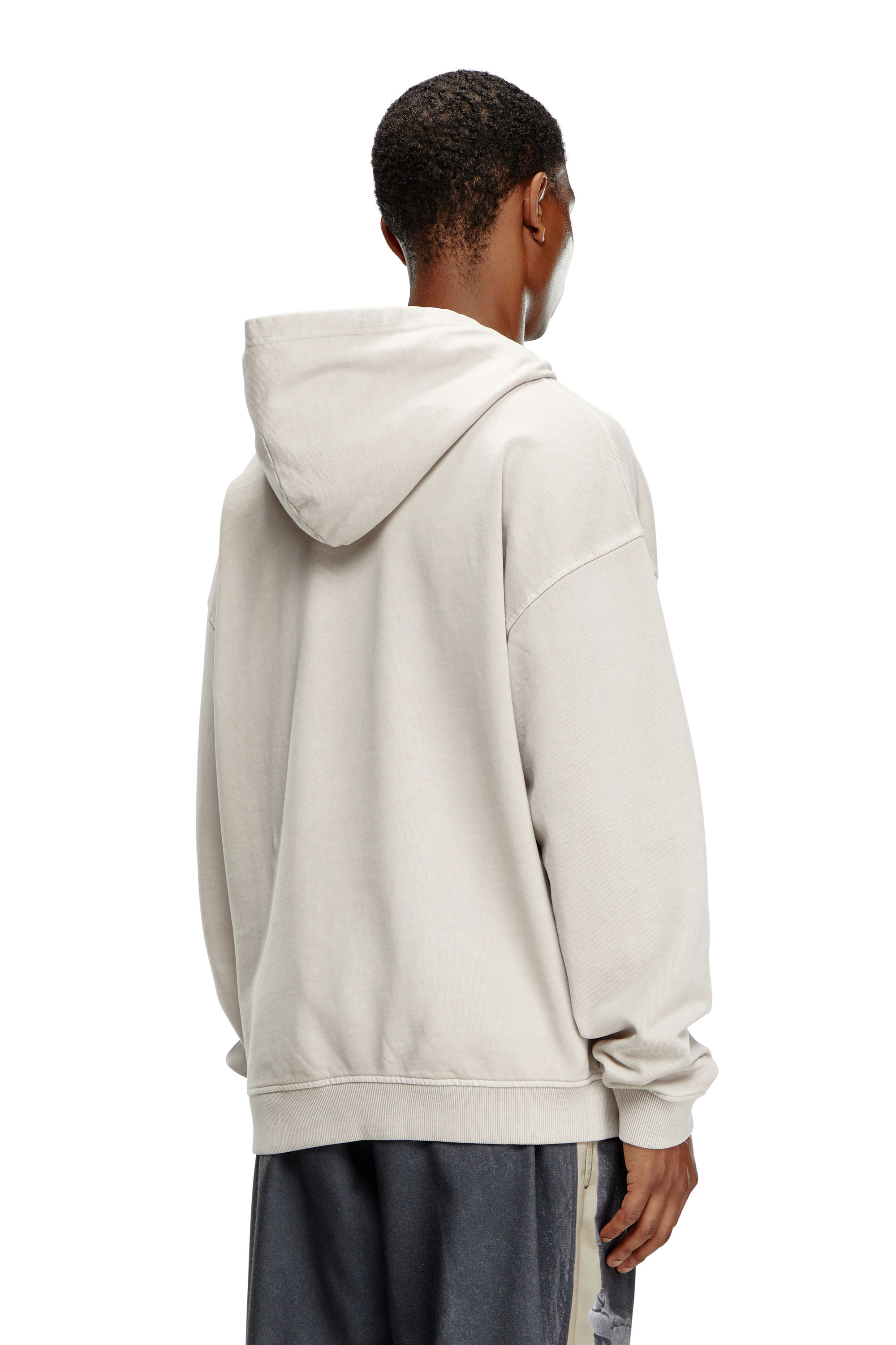 Diesel - S-BOXT-HOOD-Q7, Sudadera con capucha con estampado del logotipo de varias capas Hombre in Gris - 4