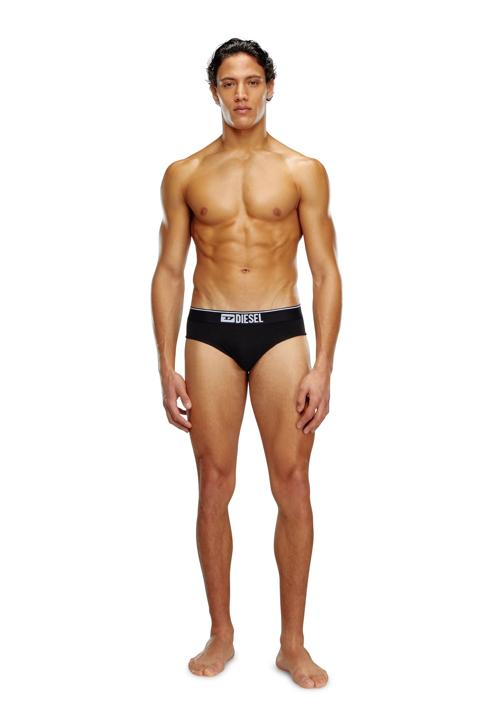 Diesel - UMBR-ANDRETHREEPACK, Paquete de tres slips lisos con logotipo Hombre in Negro - 3