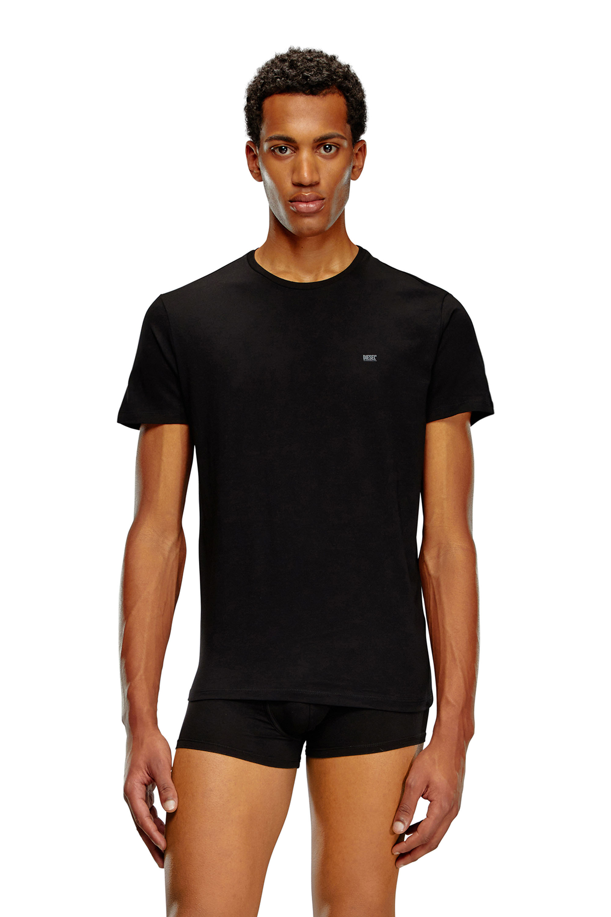 Diesel - UMTEE-JAKETHREEPACK, Man's Three-pack crew-neck T-shirts in Black - 3