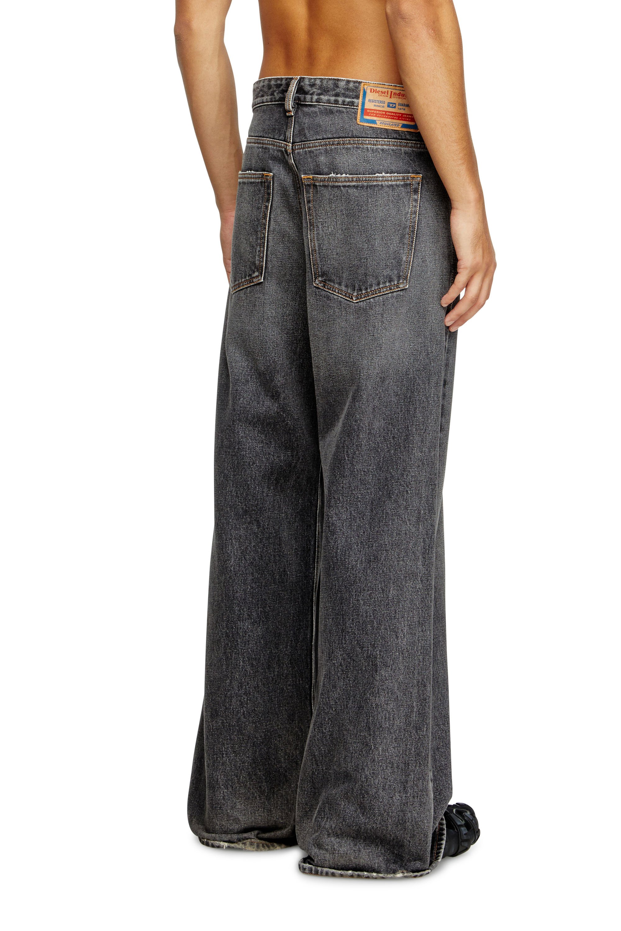 Diesel - Relaxed Jeans D-Rise 007F6 Hombre, Negro/Gris oscuro - 4