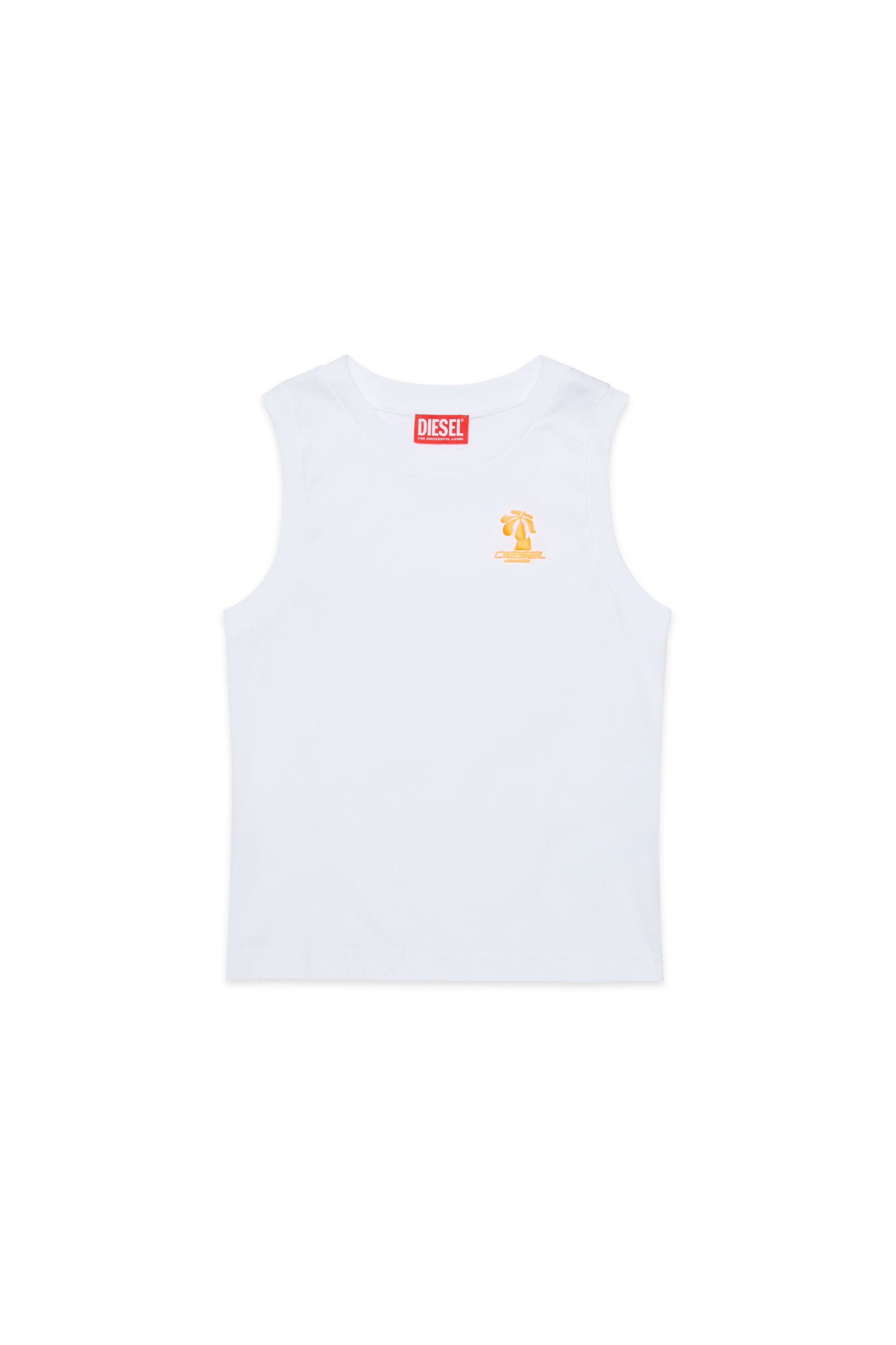 Diesel - MTDENP, Camiseta de tirantes con logo de palmera neón Hombre in Blanco - 1