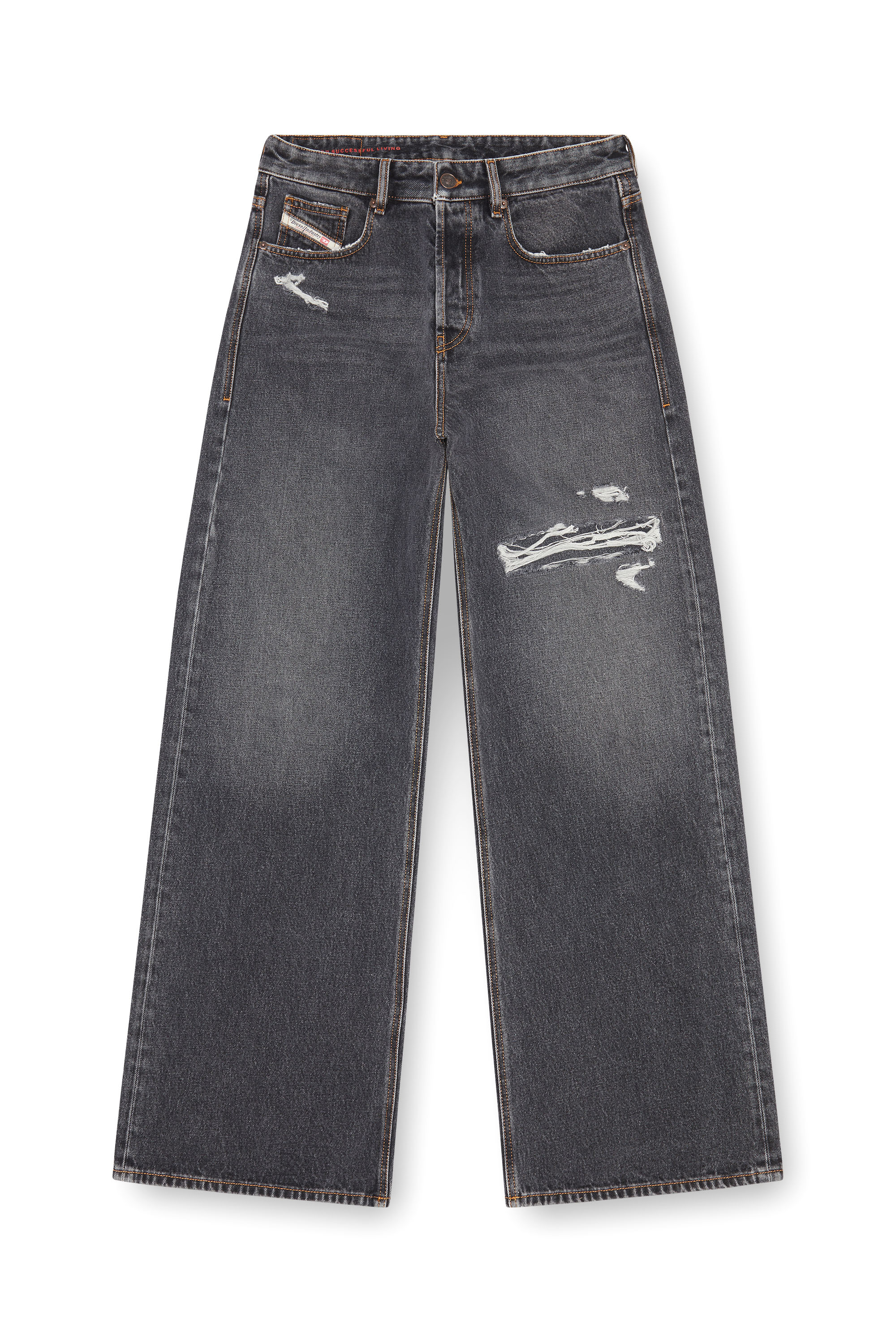 Diesel - Relaxed Jeans D-Rise 007F6 Hombre, Negro/Gris oscuro - 3