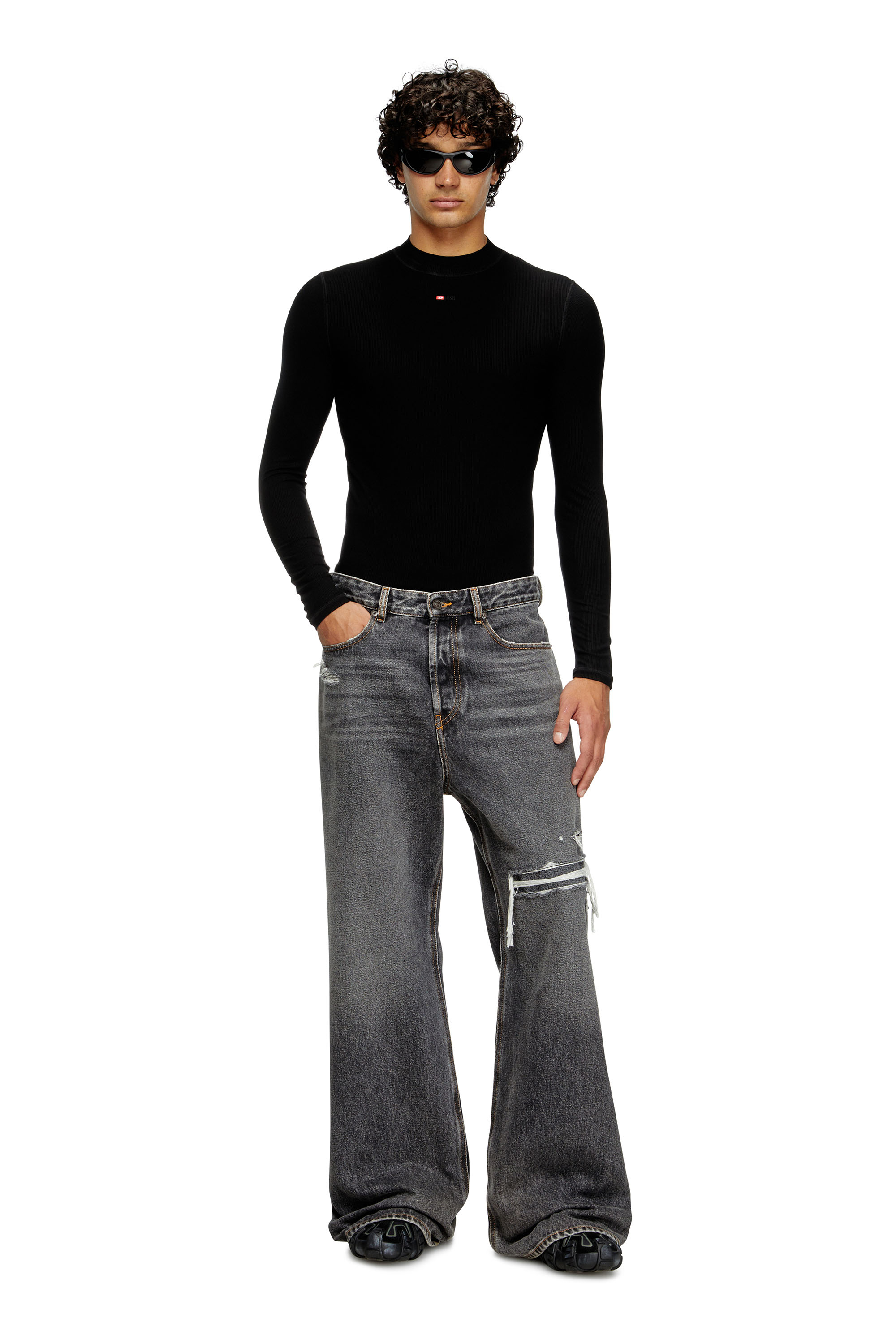 Diesel - Relaxed Jeans D-Rise 007F6 Hombre, Negro/Gris oscuro - 1