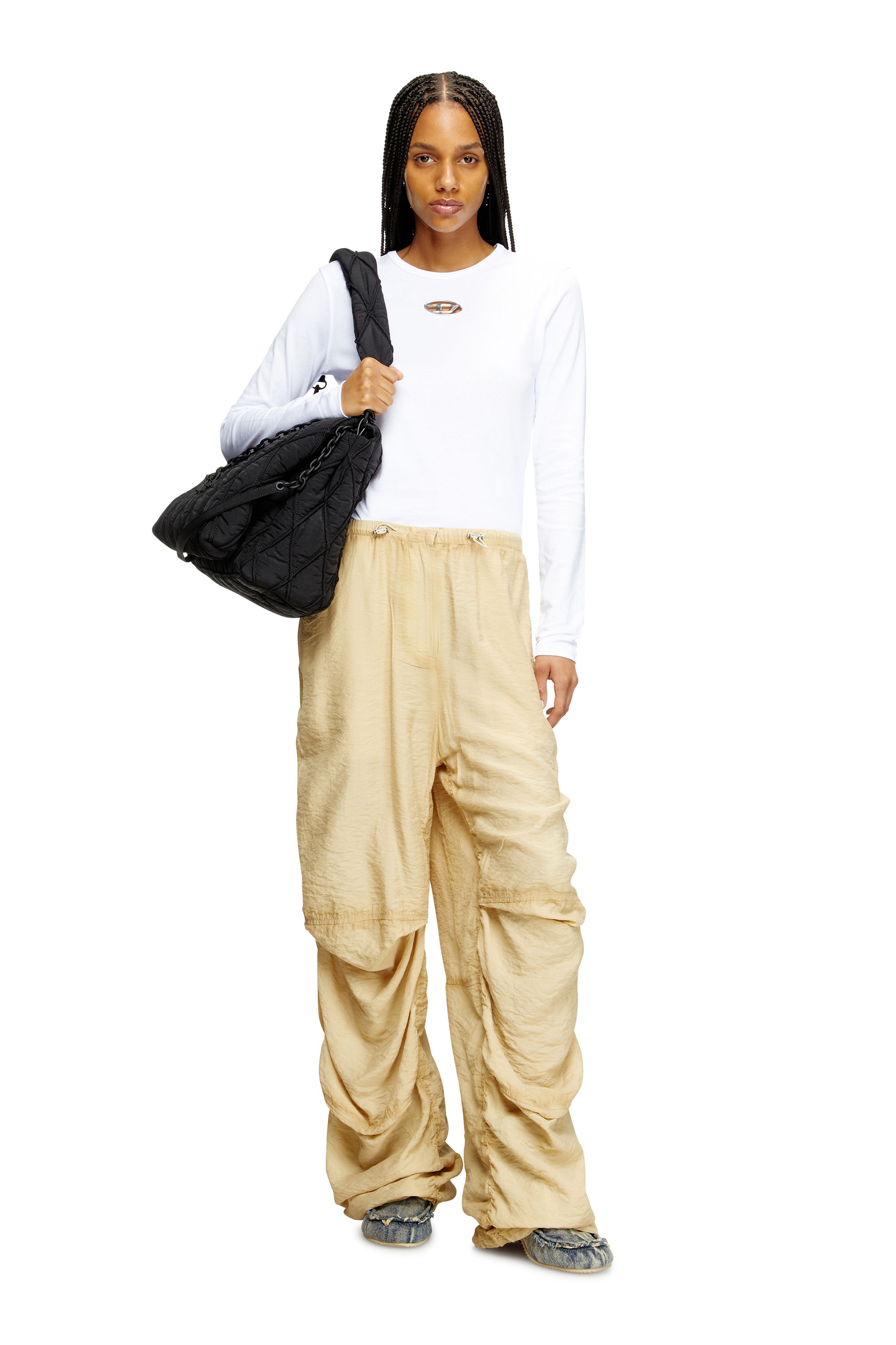 Diesel - T-UNCUTIE-LONG-LS-OD, Top de manga larga con recorte Oval D Mujer in Blanco - 2