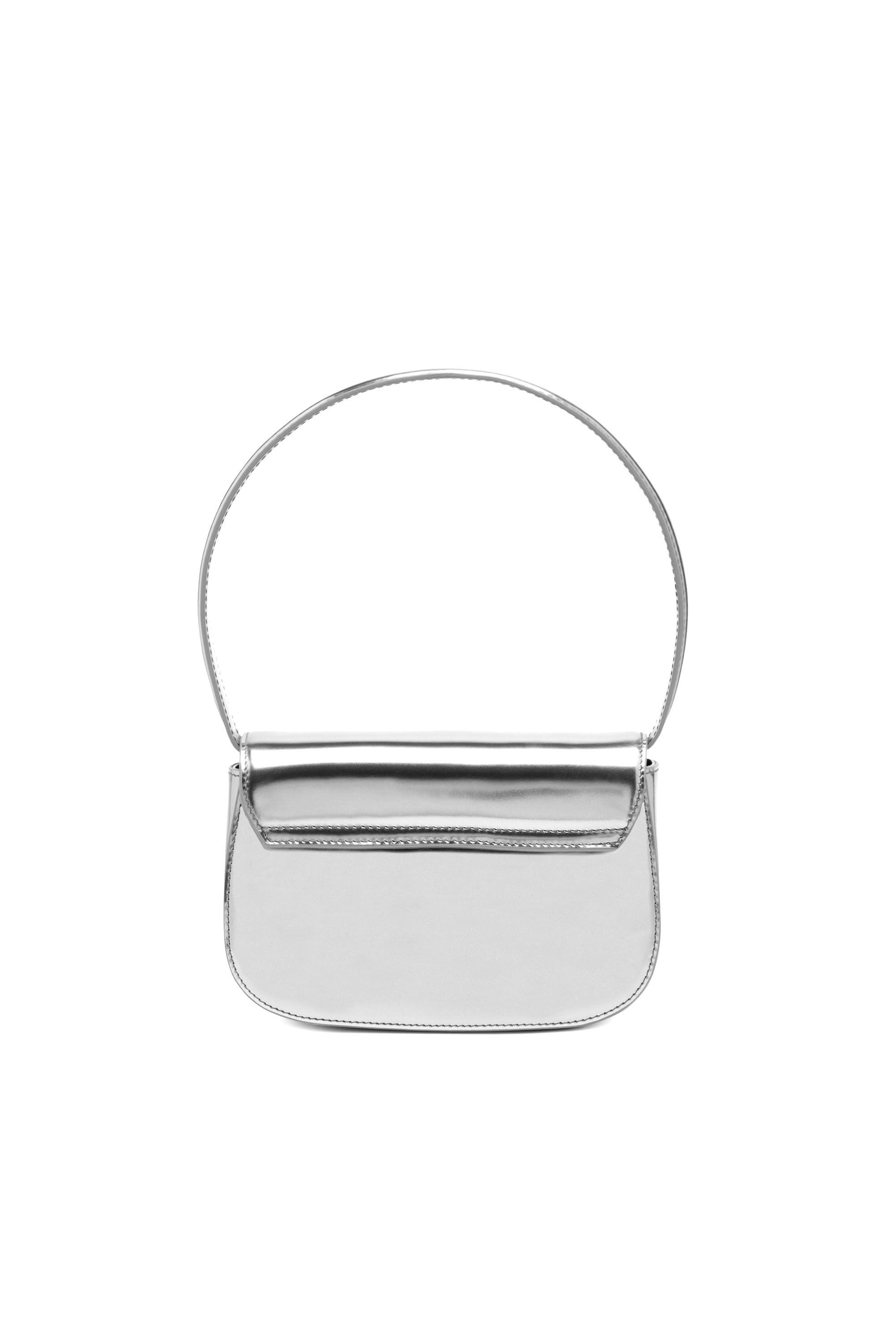 Diesel - 1DR, 1DR-Bolso icónico de hombro redondo de cuero espejado Mujer in Plateado - 3